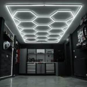LED 14 Hexagon lights 16ft x8ft with Boarder for Garage Workshop Retail Car Showroom etc.
