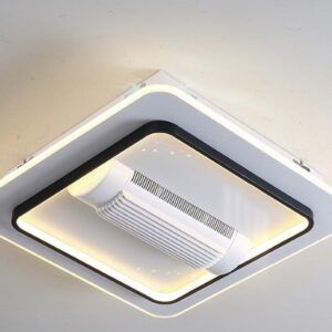 Modern bladeless Ceiling Fans with CCT Lights with Remote Control 6 speeds 3000K-6500K dimmable LED Enclosed Fan Ceiling Light 47cmX47cm