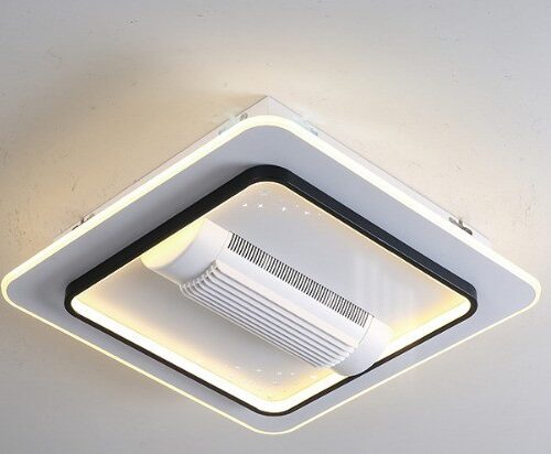 Modern bladeless Ceiling Fans with CCT Lights with Remote Control 6 speeds 3000K-6500K dimmable LED Enclosed Fan Ceiling Light