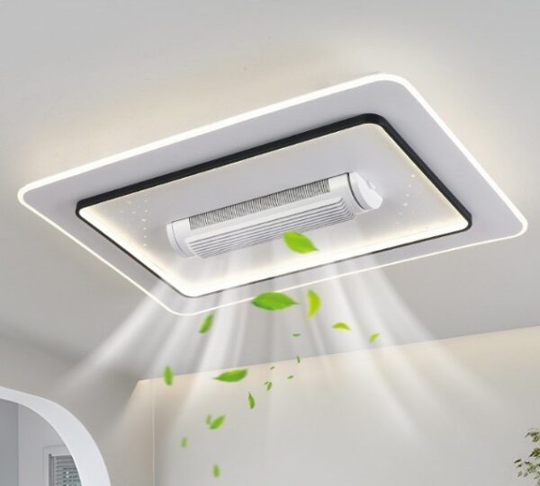 188296 Modern bladeless Ceiling Fans with CCT Lights with Remote Control 6 speeds 3000K-6500K dimmable LED Enclosed Fan Ceiling Light