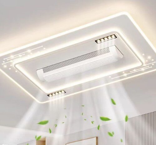 Modern bladeless Ceiling Fans with CCT Lights with Remote Control 6 speeds 3000K-6500K dimmable LED Enclosed Fan Ceiling Light