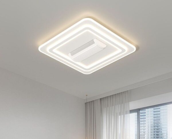 Modern bladeless Ceiling Fans with CCT Lights with Remote Control 6 speeds 3000K-6500K dimmable LED Enclosed Fan Ceiling Light