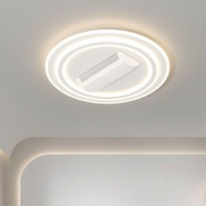 Modern bladeless Ceiling Fans with CCT Lights with Remote Control 6 speeds 3000K-6500K dimmable LED Enclosed Fan Ceiling Light 55cmX55cm