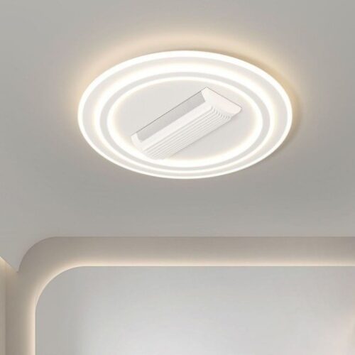Modern bladeless Ceiling Fans with CCT Lights with Remote Control 6 speeds 3000K-6500K dimmable LED Enclosed Fan Ceiling Light